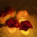 Flameless Romantic Rose Flower Shaped LED Candle Night Light for Valentine's Day Wedding Party. 