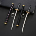 Anime One Piece Keychain Keyrings Cartoon Roronoa Zoro Action Figures Sword Kitetsu Model Accessories Toy Children Kids Gifts. 