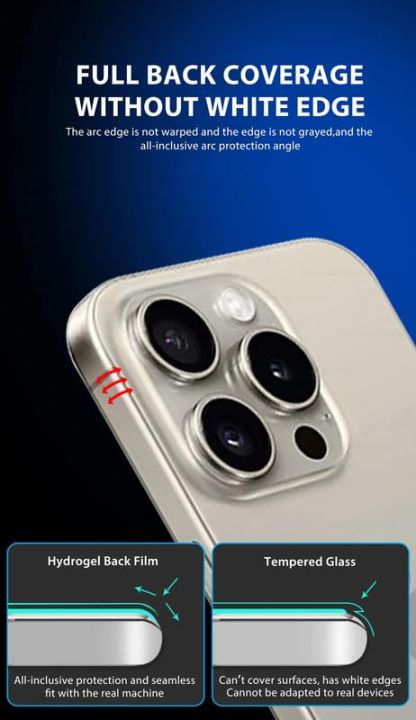 iPhone%2017/17%20Pro/17%20Pro%20Max/Air%20Back%20Screen%20Protector%20Hydrogel%20Clear%20TPU%20Phone%20Back%20Cover%20Film%20-%20Image%203