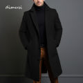 Autumn Winter Men's Trench Coats Luxury Male Mid-Long Warm Wool Jackets Casual Mens Business Comfortable Overcoat Clothing.