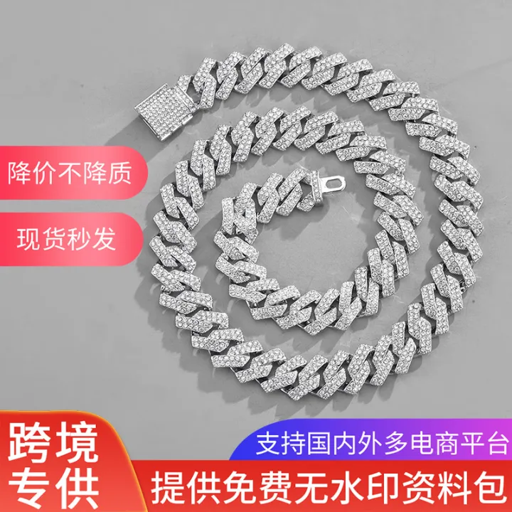 %5B%20New%20%5D%20Xuan%20Di%20Men's%20Necklace%2015mm%20Exaggerated%20Diamond%20Geometric%20Hipster%20Hip%20Hop%20Ear%20Accessories%20Daikin%20Chain%20Necklace%20-%20Image%202