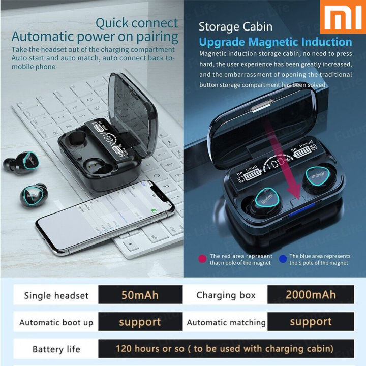 SFREE%20Shipping%20TWS%20Wireless%20Bluetooth%20Headphones%20HIFI%20Bluetooth%205.1%20with%20Microphone%20Digital%20Display%20game%20Long%20endurance%20Earpiece%20High%20sound%20quality%20sports%20Bluetooth%20earphones%20Redmi%20M10%20-%20Image%205