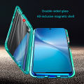 Biruiqu For VIVO V60 Magnetic Absorption Case Metal Frame Shockproof Double Sided Tempered Glass Magnetic Case Cover. 