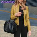 Lady Jacket Stylish Windproof Faux Leather Jacket for Women Perfect for Fall Spring Women Faux Leather Jacket.