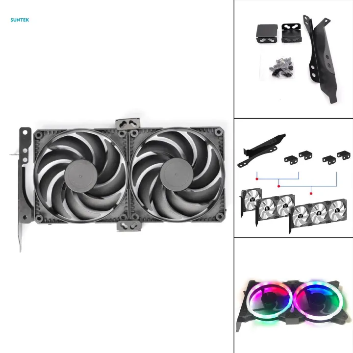 PCI%20Slot%20Graphics%20Card%20Fan%20Bracket%20Twin%20Fan%20Mount%20for%20Computer%20Graphics%20Cards%20Cooling%20Rack%20Black%20-%20Image%204