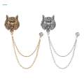 Animal Lapel Pin for Men, Retro Lion Brooch Jewelry Accessories Lapel Pin Chain Tassel Brooch for Career Suit Shirts Scarf Wedding.