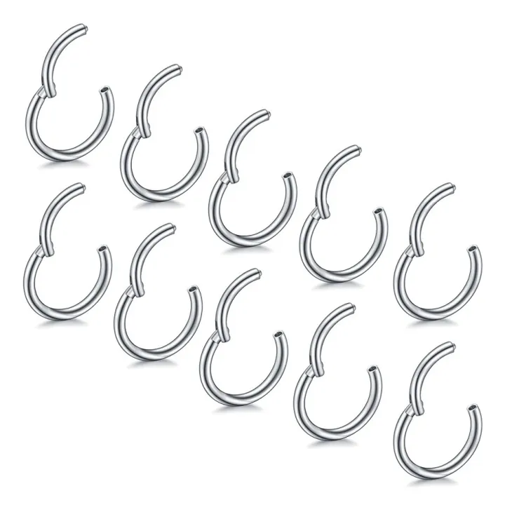 1/10PCS%20Surgical%20Steel%206-16mm%20Nose%20Ring%20Hinged%20Clicker%20Segment%20Nose%20Rings%20Helix%20Cartilage%20Septum%20Hoop%20Earrings%20Piercing%20Jewelry%20-%20Image%206