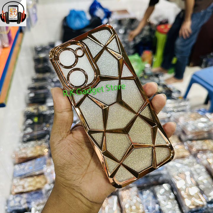 Vivo Y18 / Vivo Y03 Phone Case New Electroplated Multi-Color Diamond Case RK Gadget Store Back Cover