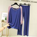 Women's Modal Pajamas   Sleepwear Set Top Women Solid Pajama Set 2Piece/Suit Full Sleeves Shirt Pant Lingerie Mom Homewear. 