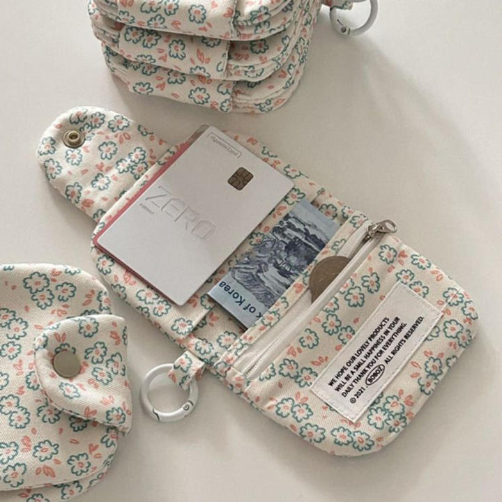 Cute%20Student%20Coin%20Purse%20Card%20Simplicity%20Floral%20Korean%20Fashion%20Wallet%20Card%20Holder%20for%20Girls%20Portable%20Cute%20Small%20Storage%20Bag%20-%20Image%202
