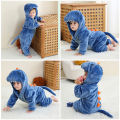 Toddler Dinosaur Bodysuit Anime Unicorn Colorful Dinosaur Cospaly Crawling Suit Baby Flannel Animal Costume Warm Sleepwear. 