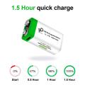 8PCS 9V Rechargeable Li-Ion Battery USB Charging 6F22 Li-ion Square Battery for Metal Detector KTV Microphone Toy Multimeter.