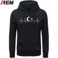 REM turkey fans cheer moon star heartbeat Fo'r men casual cotton long sleeve T-shirt funny Turkish flags Hoodies, sweatshirts.