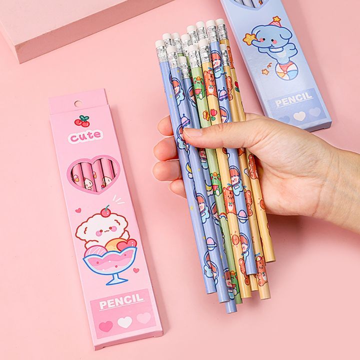 6Pcs/Set%20Cute%20Kawaii%20Cartoon%20Pencil%20HB%20Sketch%20Items%20Drawing%20Stationery%20Student%20School%20Office%20Supplies%20for%20Kids%20Gift%20-%20Image%207