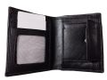 GS Black Stylish Genuine Leather Wallet For Men - Two Part - Money Bag. 