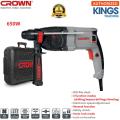 CROWN Rotary Hammer SDS-Plus 600W, Drilling output: 20 mm, impact power: 1.7J, Impact rate: 0-5800 per min, with 3 pcs drill bits, Model: CT18180. 