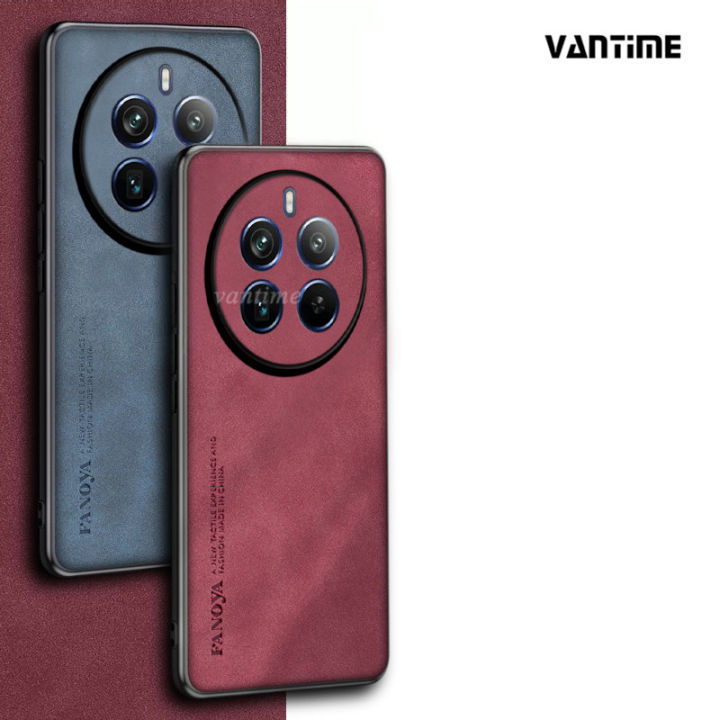 Vantime for Realme 12 Pro / 12 Pro+ Plus 5G Case Soft Pure Leather Slim Matte Back Cover