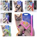 Adjustable Nylon Pet Cat Harness and Leash Kitten Belt Collar with lead - Cat Belt.
