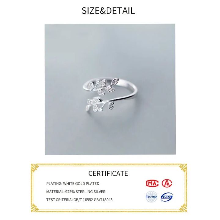 925%20Sterling%20Silver%20Korean%20Zircon%20Leaf%20Shape%20Ring%20Female%20Index%20Finger%20Retro%20Fashion%20Handmade%20Jewelry%20Couple%20Gift%20-%20Image%202
