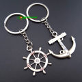 Metal Anchor Rudder Pair Keyring Couple Key Ring Keychain Key Holder.