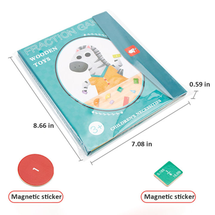 GC Magnetic Fraction Puzzle Teaching Aids Math Fractions Manipulatives Educational Toys Gifts For Boys Girls