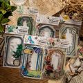 10 Pcs Vintage Plants Collage Border Dual Material Stickers Pack DIY Diary Junk Journal Decor Frame Sticker Album Scrapbooking. 