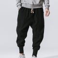 Harem Pants Baggy Drawstring Men Drop-crotch Pockets Trousers for Daily Wear.