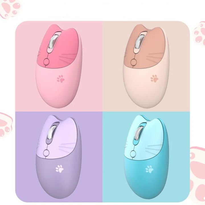 2.4G Wireless Optical Mouse Cute Cat Cartoon Mute Computer Mice ...