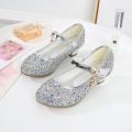ULKNN Girls Purple High Heels For Kids Princess RED Leather Shoe Footwear Children's Party Wedding Shoes Round Toe 1-3CM.