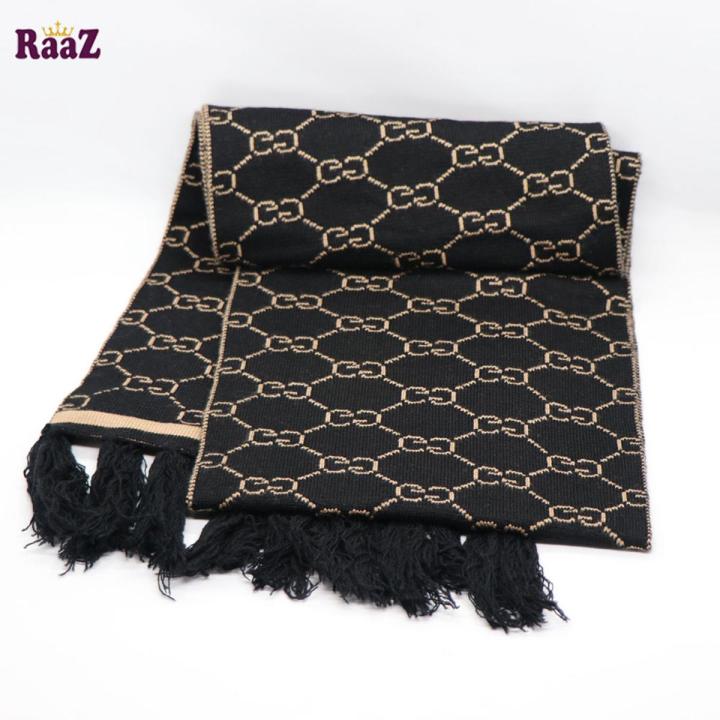 Black And Brown Woolen Scarf, Soft Muffler Stylish Fashion Scarf For Men And Women