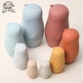 Montessori Nesting Dolls Toy Russian Matryoshka Doll Educational Toys for Children Silicone Stacking Blocks Doll Inside Doll. 