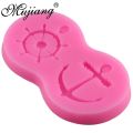Anchor Rudder Wheel Ship Shape Silicone Mold Fondant Sailor Nautical Forms Cookie Baking Chocolate Mold Cake Decorating Tools. 
