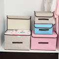 Home Fabric Non-Woven Fabric Storage Box Storage Box with Lid Foldable Clothing Clutter Portable and Dustproof Storage.