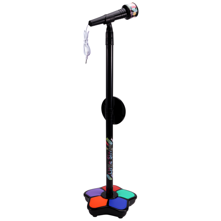 Kids Microphone With Light Stand Toy, black