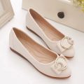 2023 New Flats Shoes Woman Foable Ballets Metal Buckle Bow Flats Lady Fall Shoes Girl Ballerina Dress Moccasin Big Yards Bling. 