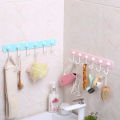 Multifunction Kitchen Storage Hook Holder 6 Hooks Wall Door Hanger Hooks for Spoon Scoop Bathroom Kitchen Organizer. 