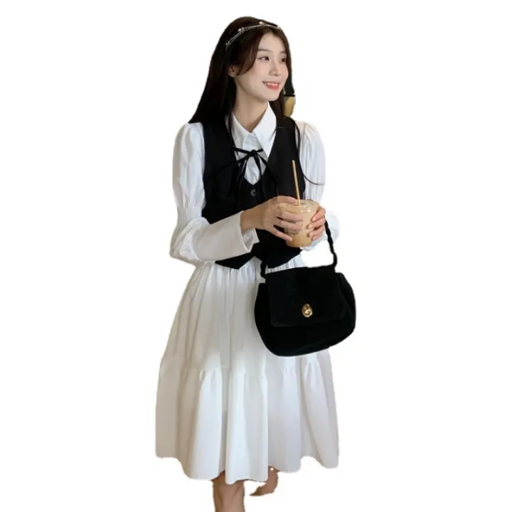 New%20Spring%20Dress%20Womens%20Elegant%20Two%20Piece%20Lantern%20Sleeve%20Knee-Length%20Spring%20Casual%20Vestidos%20Korean%20Style%20All-Match%20Dresses%20-%20Image%206