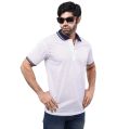 White Color Mesh Fabric Polo T-shirt For Man's. 
