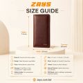 Zays Premium Full-Grain Leather Long Wallet for Men & Women, Slim Wallet 7.4 x 3.5 x 0.5 Inch, 6 Card Slots, Cash Compartment, Zipper Pocket, Mobile Holder Fits 6.9 Inch Phone, Formal & Casual Gift Wallet.
