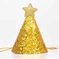 Gold Star Birthday Glitter Caps 1st Birthday Hat Newborn Baby Birthday Headband 1 2 3 Year Birthday Party Decoration.