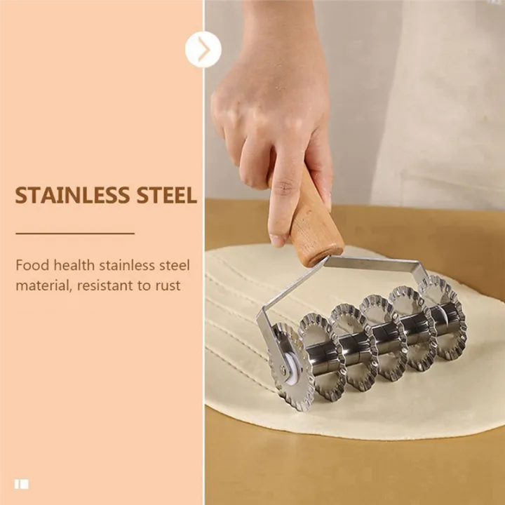 Stainless%20Steel%20Noodle%20Bread%20Flour%20Italian%20Pastry%20Cookies%20Wheel%20Tortilla%20Mold%20Manual%20Slicer%20Pizza%20Wheel%20-%20Image%203