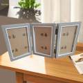 Folding Photo Frame Decorative Hinged Photo Frame for Entrance Desk Table Triple Fold. 