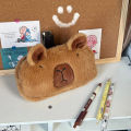 Cartoon Cute Pen Bag Plush Stuffed Animal Pencil Bag Large Capacity Cosmetic Bag Kawaii School Stationery.