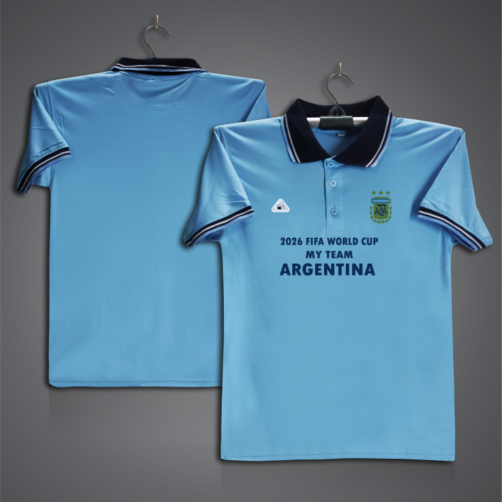2026%20Fifa%20World%20Cup%20Argentina%20Football%20Jersey%20For%20Men%20-%20Half%20Sleeve%20Collar%20Polo%20t%20shirt%20-%20Argentina%20Jersey%20-%20Image%202