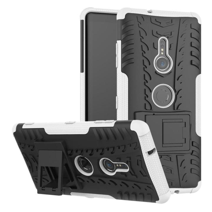 For Sony Xperia XZ3 Heavy Duty Armor Tough Hybrid Shockproof Dual Layer Kickstand Protective Case Cover