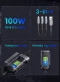 3 In 1 100W USB Type C Fast Charging Cable For iPhone Xiaomi Poco Huawei Samsung Micro USB Type C Multi Port Charging Wire.