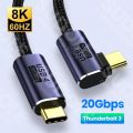 USB4.0 20Gbps Thunderbolt 3 USB C to C Cable PD 100W 5A Fast Charging USB Type C to C Cable 8K@60Hz Cable For Macbook Pro 2/3m. 