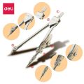 Deli Metal Compass Set Professional Drafting Exam Drawing Geometry Tool Student Stationery Supplies. 
