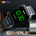 SKMEI 1505 Men Digital Sport Watches Rectangle Gold Wristwatch for Male LED Stopwatch Touch Watch For men.