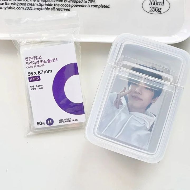 HD 3x4inch Transparent Clear Kpop Card Storage Box Case Diy Korean idol  Photo Card Sleeve Protector For Popcorn Game Card Holder | Daraz.com.bd